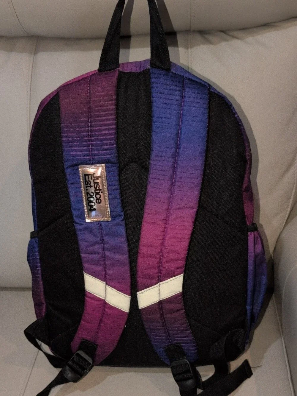 Justice Purple to Blue Ombre Backpack With Rose Gold Accents Vintage